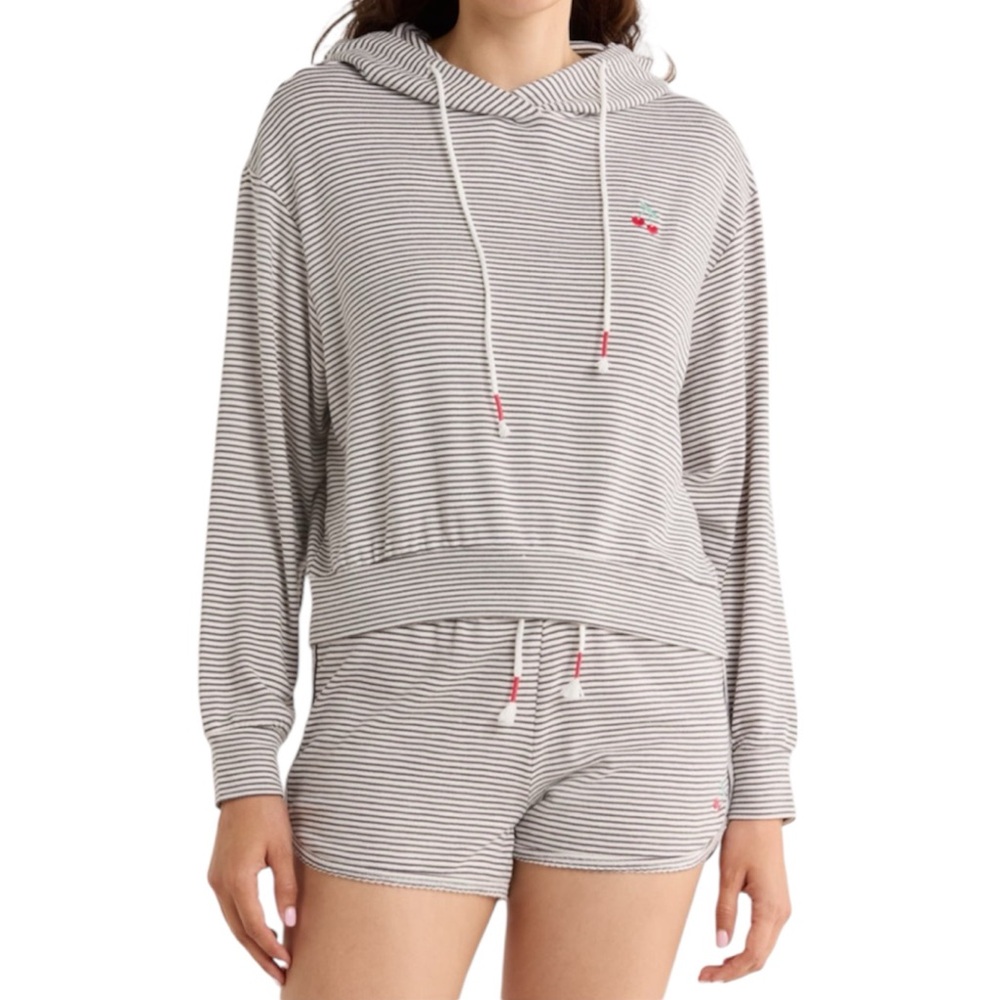 PJ Salvage Life Is Sweet Sleep Hoodie with Cherry Size Large NWT